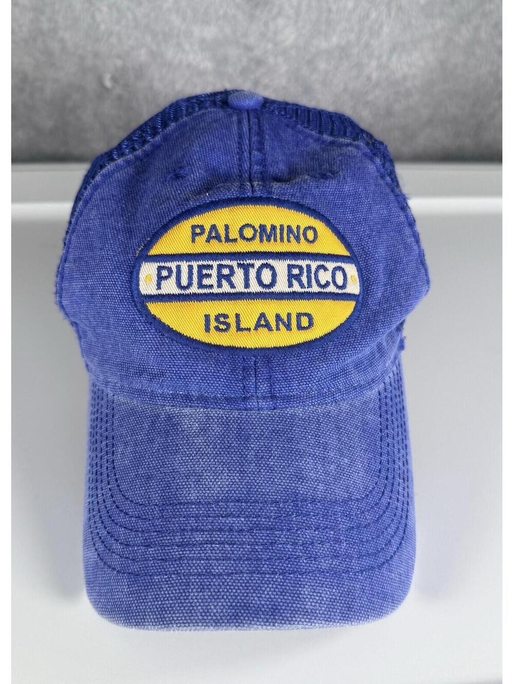 Vintage Legacy Palomino Island Puerto Rico Blue Snapback Mesh Trucker Hat